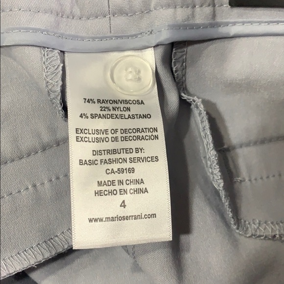 Mario Serrani Slim Fit Gray Crop Work Pants Sz. 4 - Picture 8 of 11